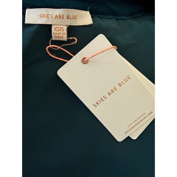 Anthropologie Skies Are Blue Green Sequin Topper Kimono Sash NWT XS/S - Picture 3 of 9